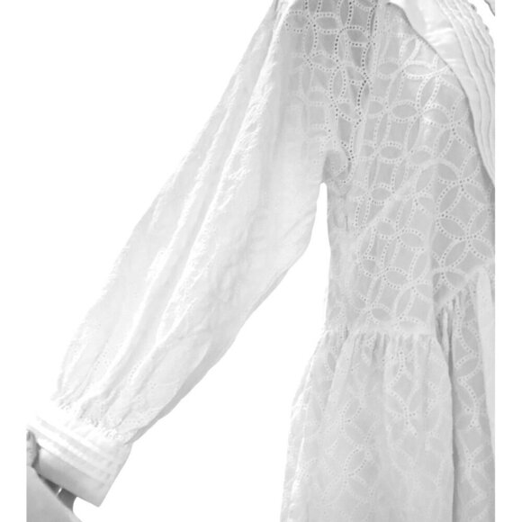 ASA dress white med eyelet fully lined cotton 35 ch 35 Long - Picture 3 of 16